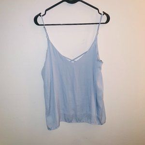 Baby Blue Silk Tank Top